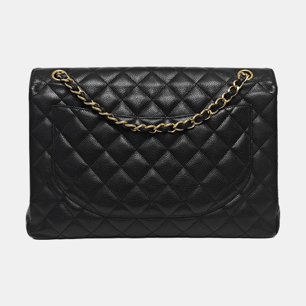 CLASSIC FLAP Maxi Quilted Grained Calfskin Black
