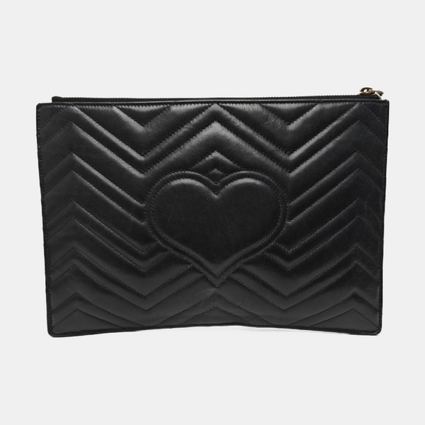 GG Marmont Large Quilted Calfskin Black