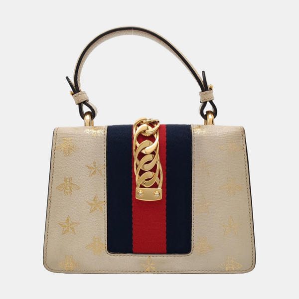 Authenticated pre-owned  Sylvie Mini Calfskin White - Shoulder Bag at Looply