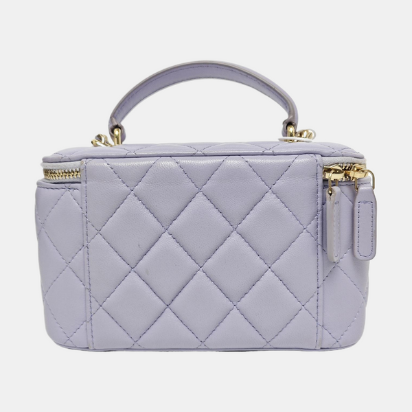 VANITY CASE Small Quilted Lambskin Purple