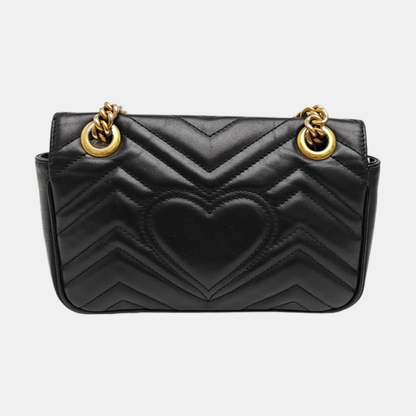 GG Marmont Small Quilted Calfskin Black