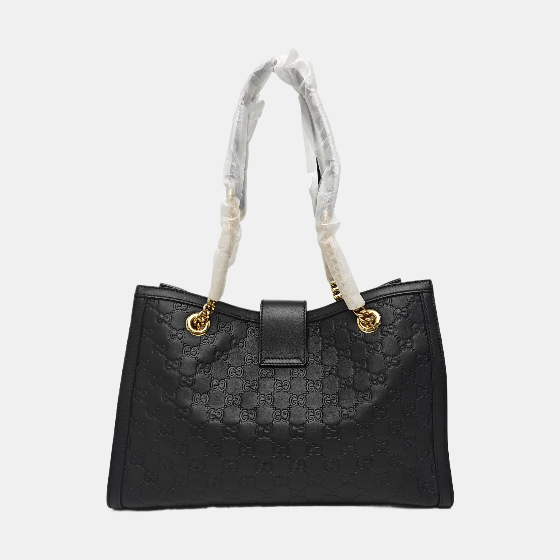 Padlock Medium Monogram Calfskin Black