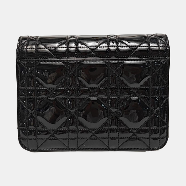 Miss Dior Cannage Patent Leather Black