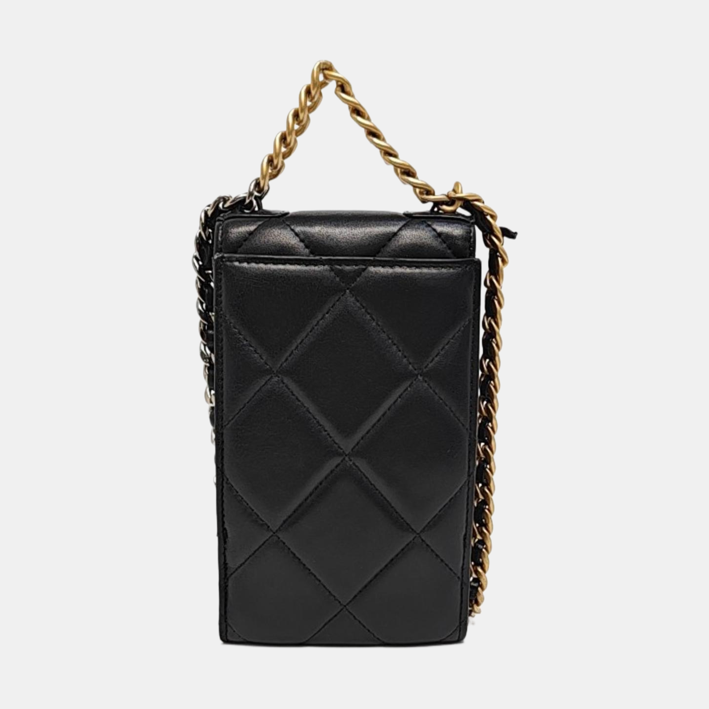 CHAIN INFINITY TOP HANDLE Quilted Lambskin Black