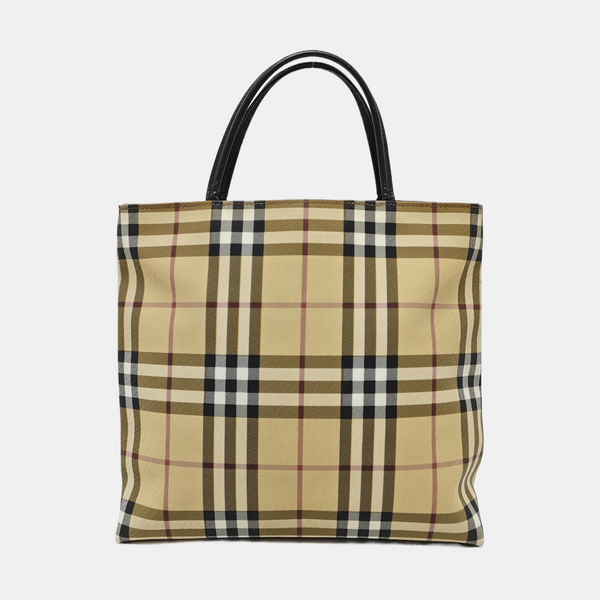 Coated Canvas Tote Bag Beige