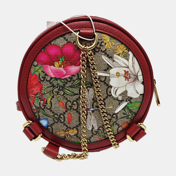 Ophidia Mini Monogram Coated Canvas Red