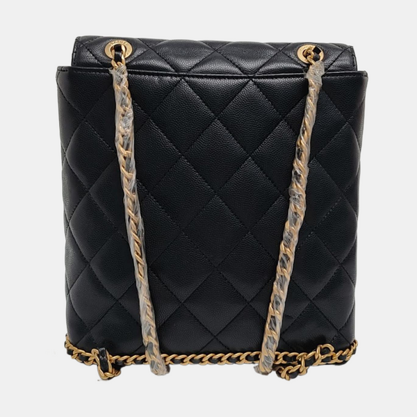 Quilted Grained Calfskin Black