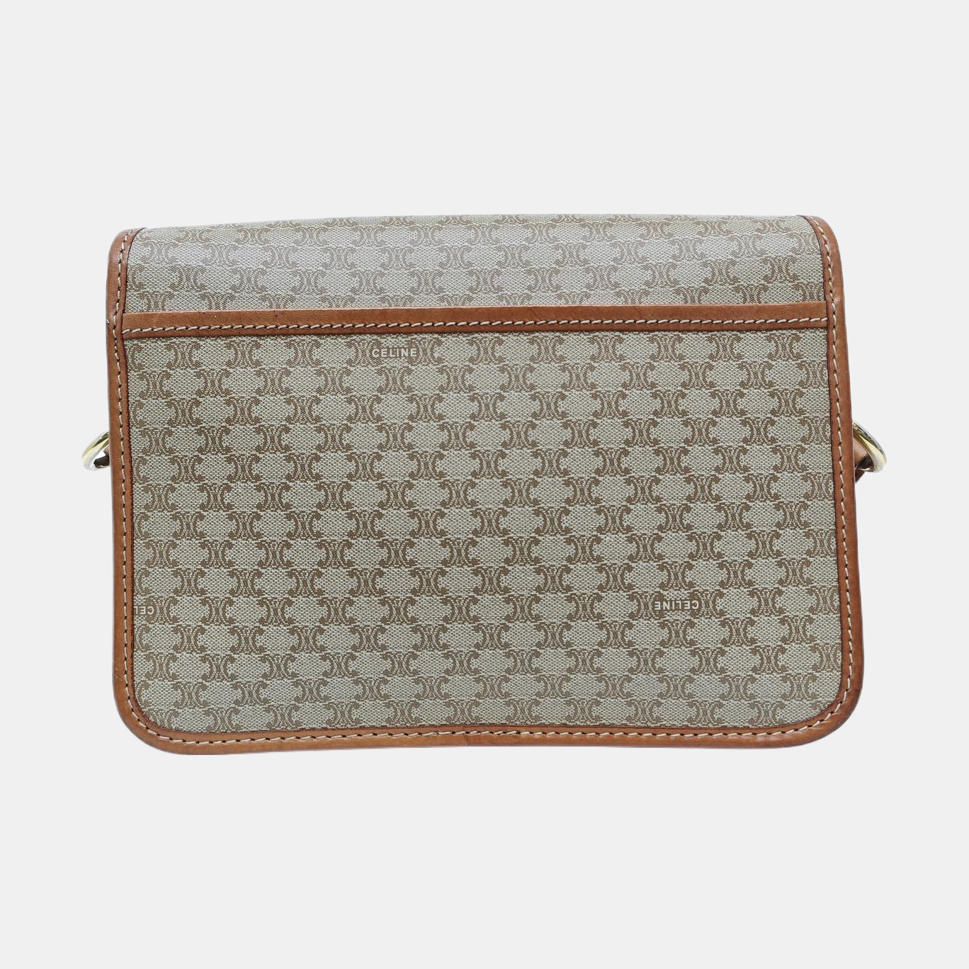Coated Canvas Shoulder Bag Beige