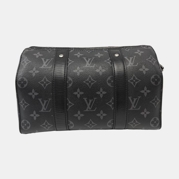 KEEPALL Monogram Coated Canvas Black