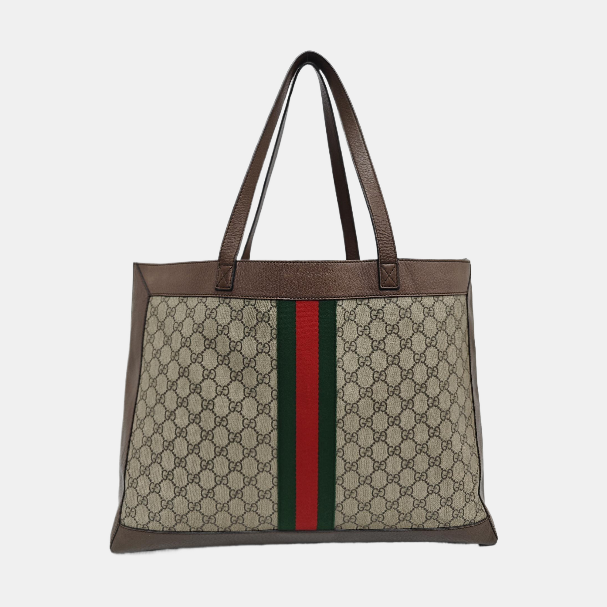 Ophidia Medium Monogram Coated Canvas Beige