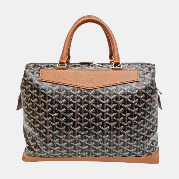 Coated Canvas Top Handle Bag Black