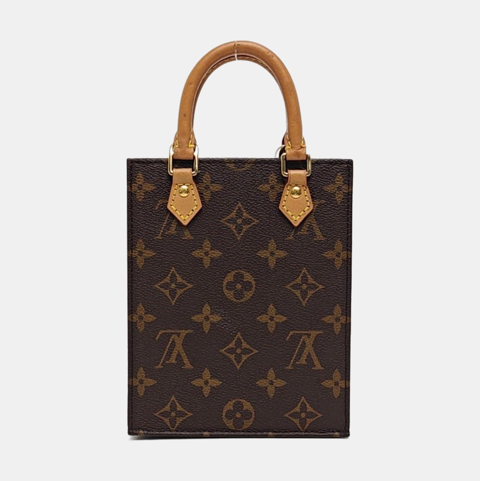 SAC PLAT Mini Monogram Coated Canvas Brown