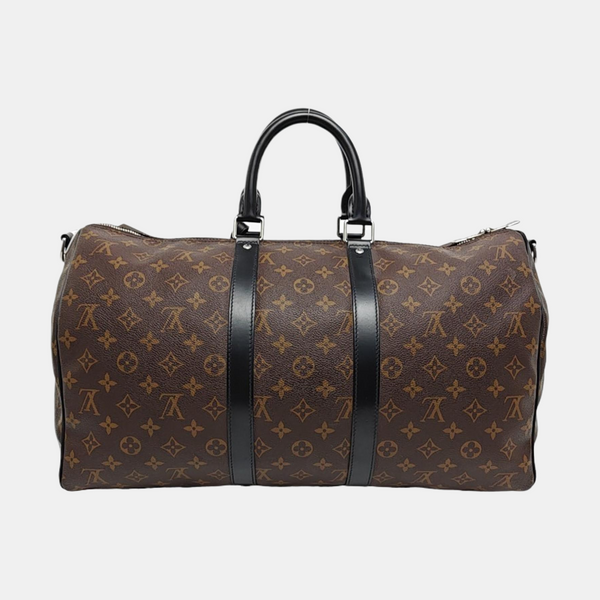 KEEPALL 45 Damier Ebene Coated Canvas Brown