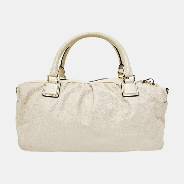 Calfskin Top Handle Bag White