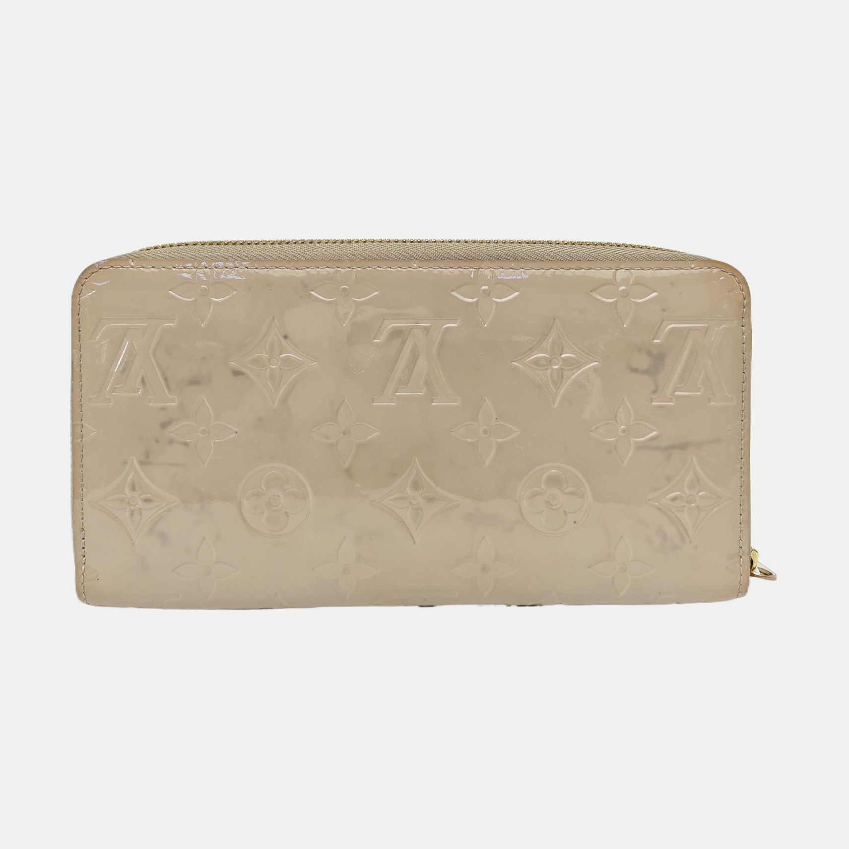 ZIPPY Monogram Patent Leather Gray Wallet