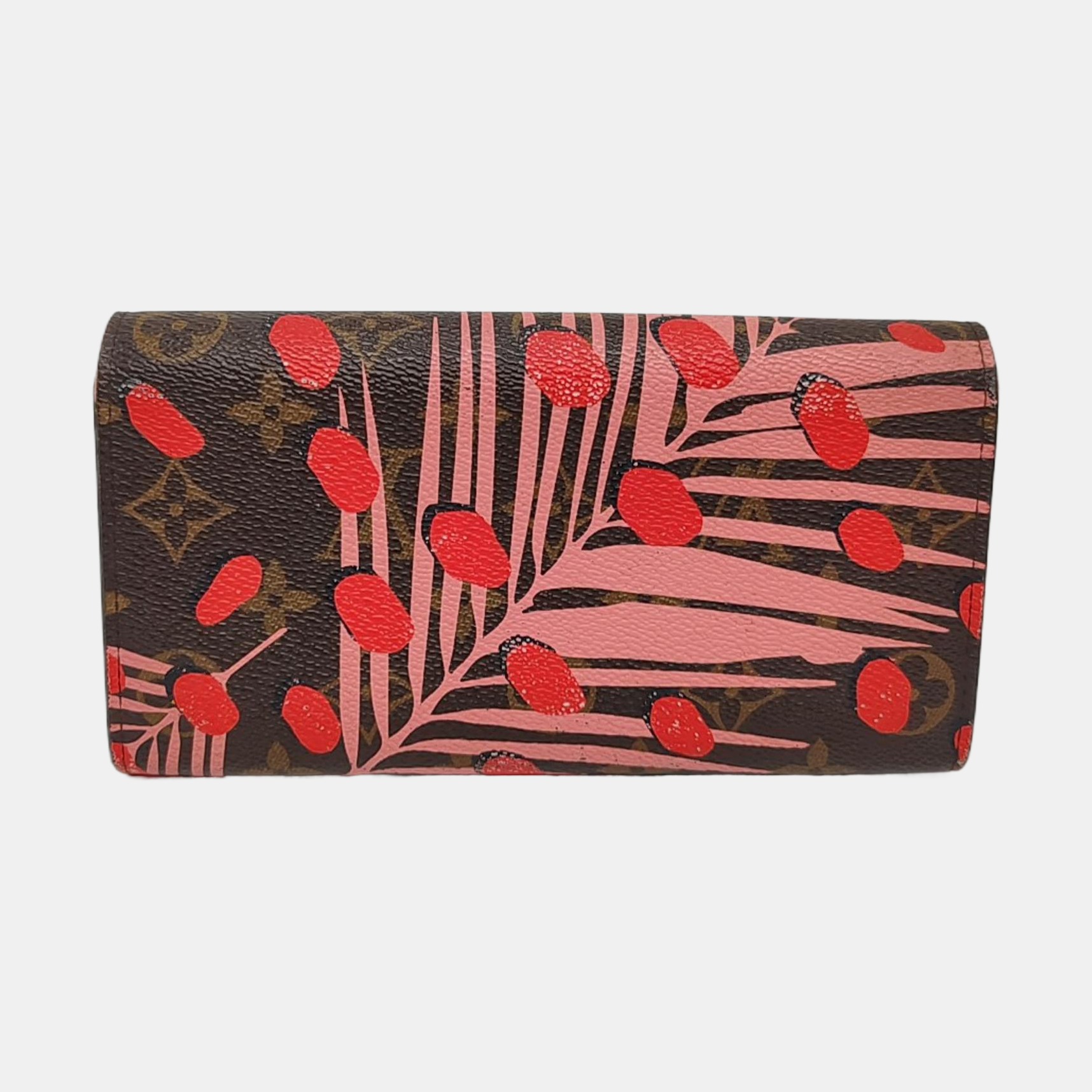 SARAH Monogram Coated Canvas Brown Wallet