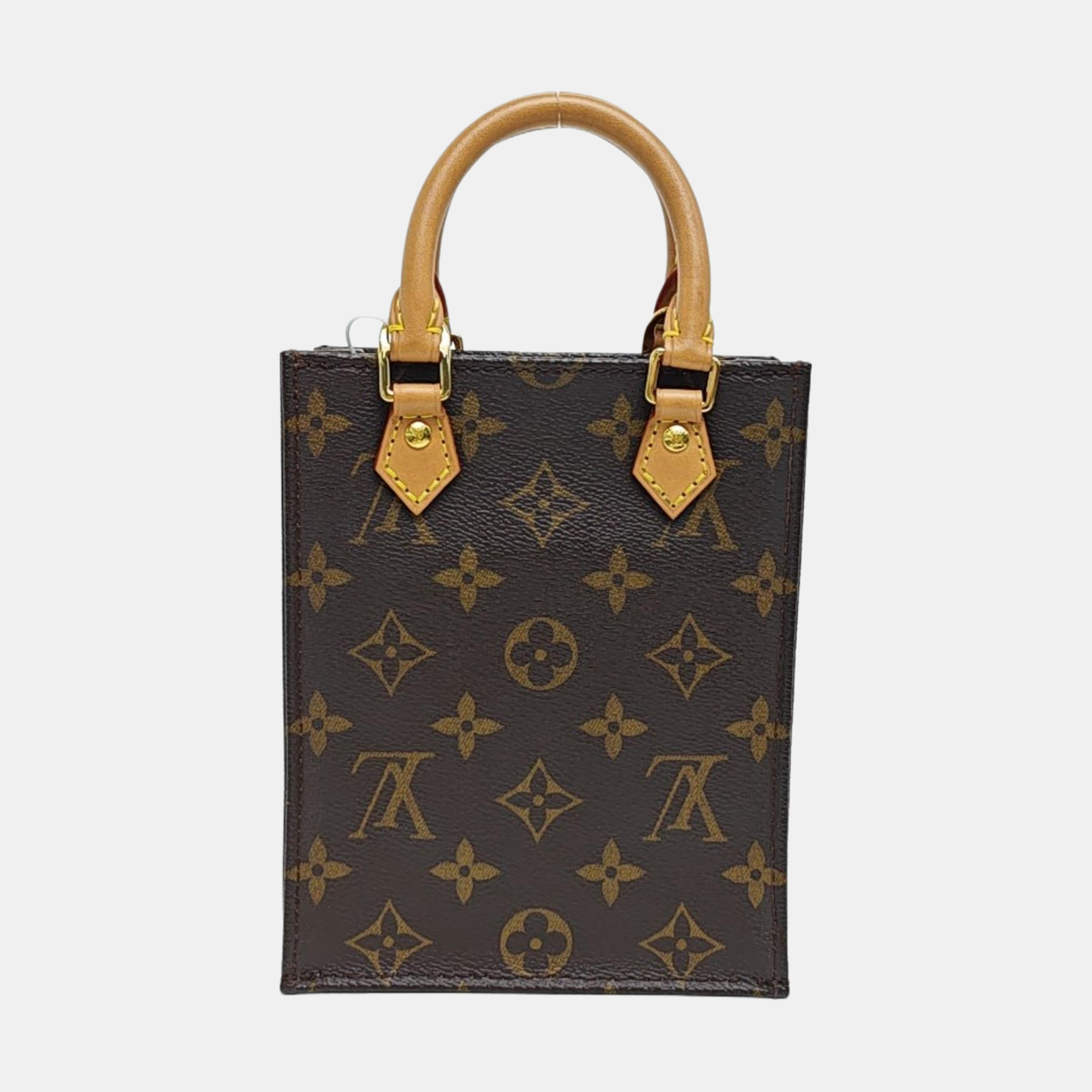 SAC PLAT Mini Monogram Coated Canvas Brown