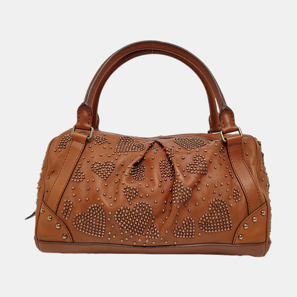 Calfskin Top Handle Bag Brown