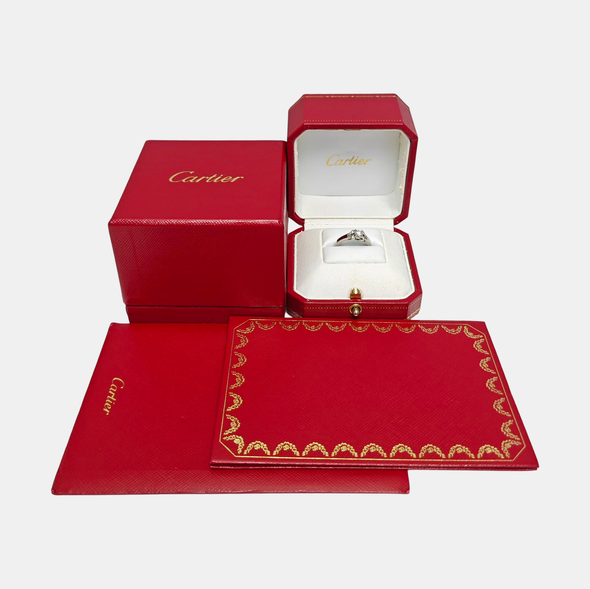 SOLITAIRE 1895 Platinum 950 Silver Ring EU 48