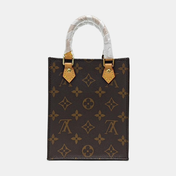SAC PLAT Mini Monogram Coated Canvas Brown