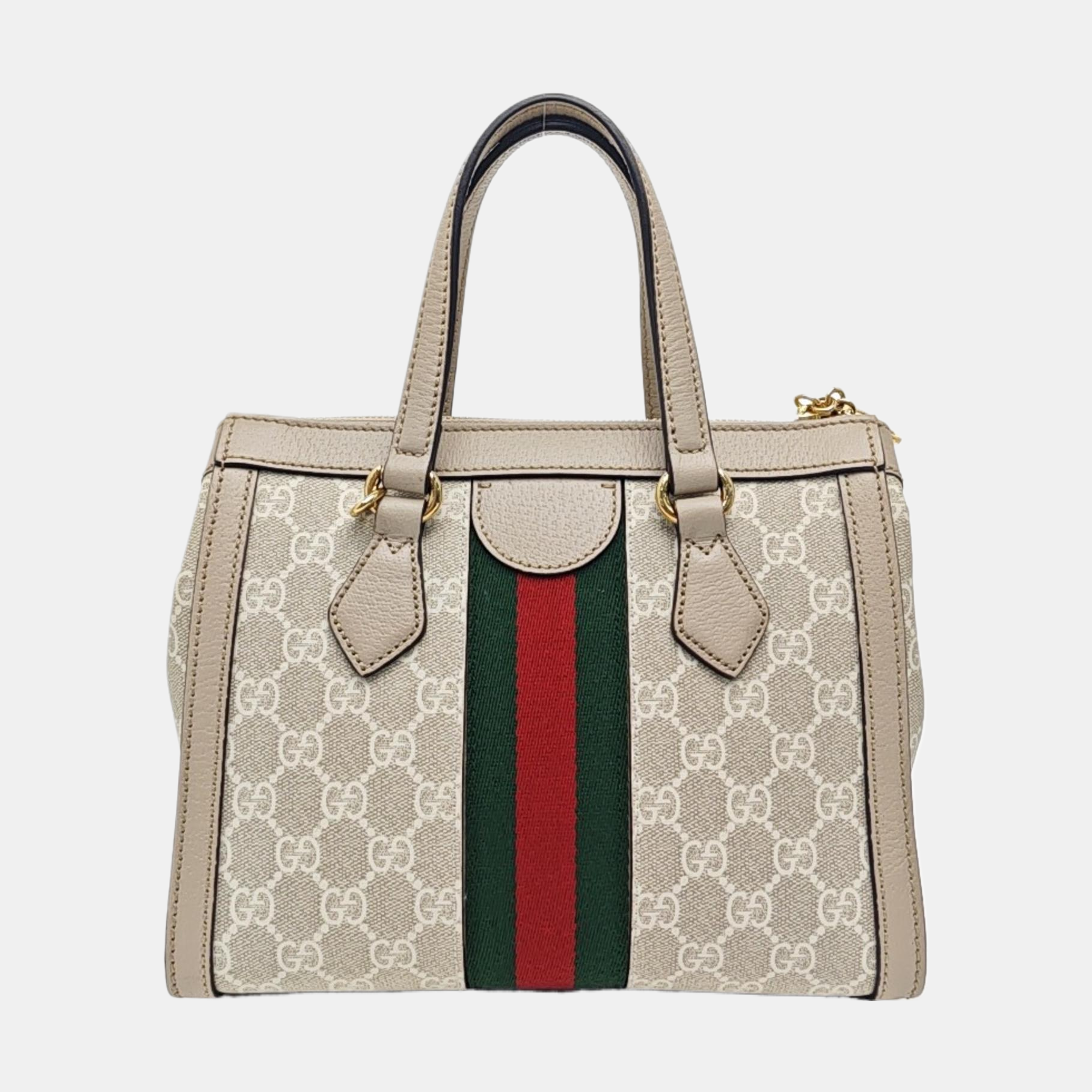 Ophidia Small Monogram Coated Canvas Beige