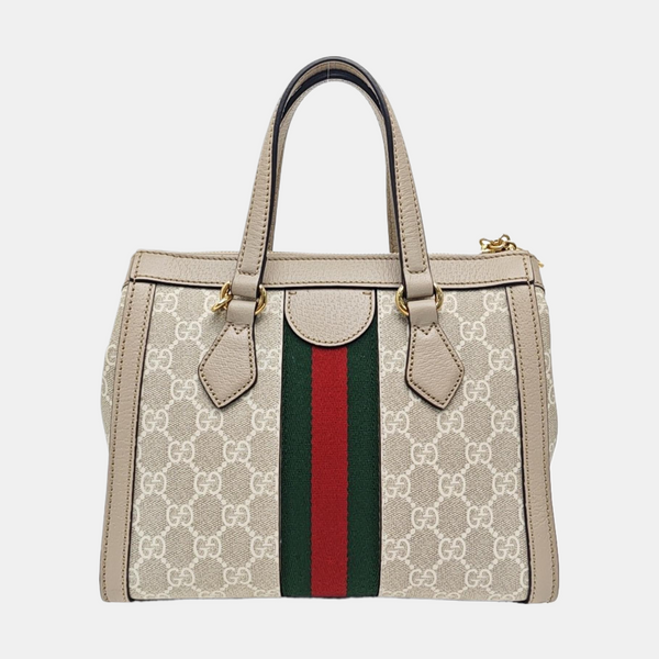 Ophidia Small Monogram Coated Canvas Beige