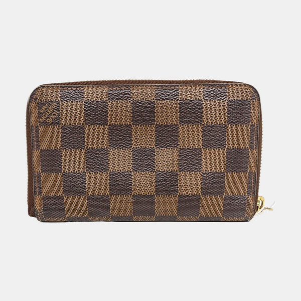 ZIPPY Damier Ebene Coated Canvas Brown Wallet