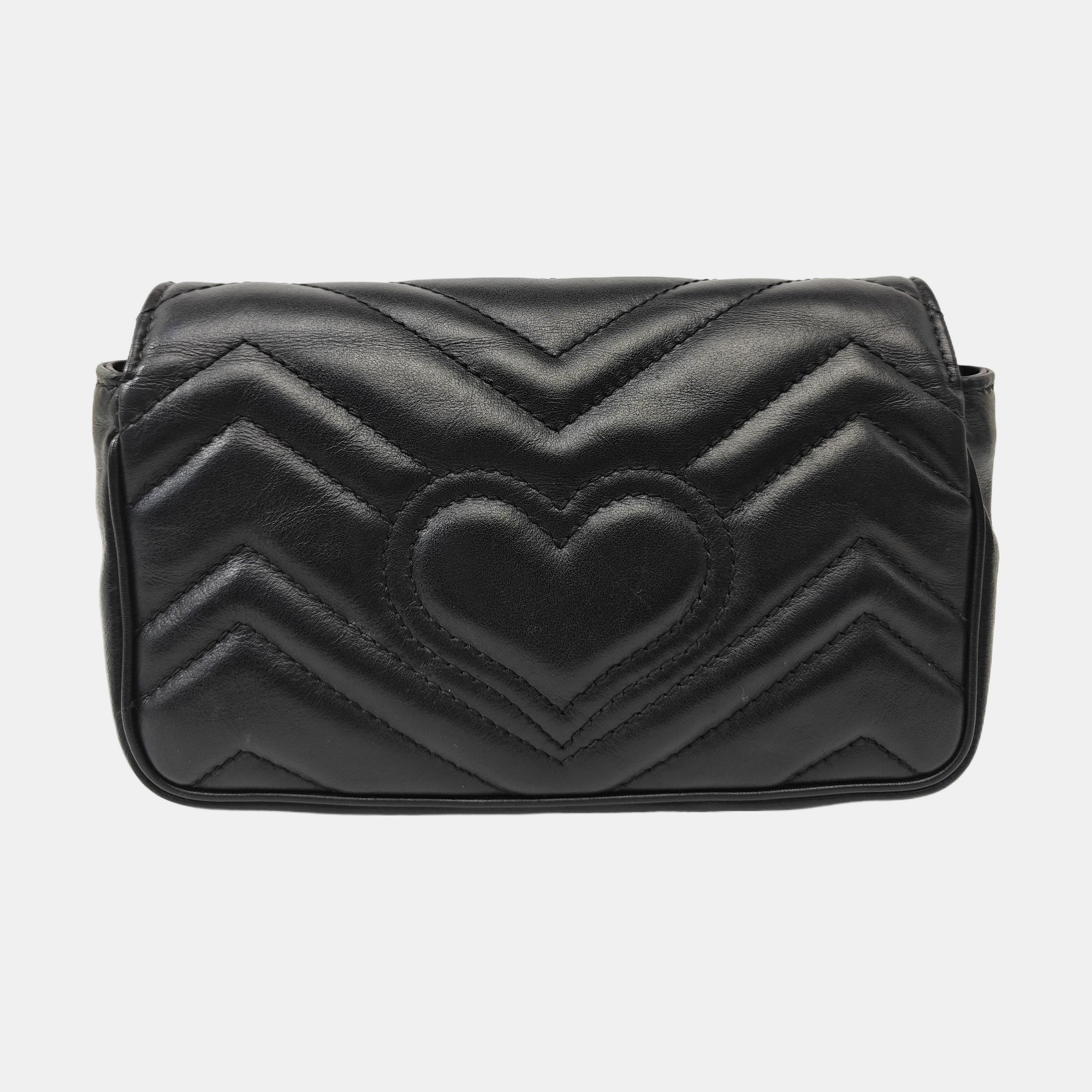 GG Marmont Mini Quilted Calfskin Black