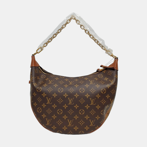 LOOP HOBO Monogram Coated Canvas Brown