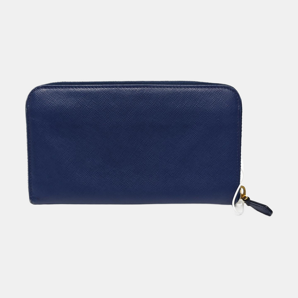 Zippy Wallet Saffiano Calfskin Blue Wallet