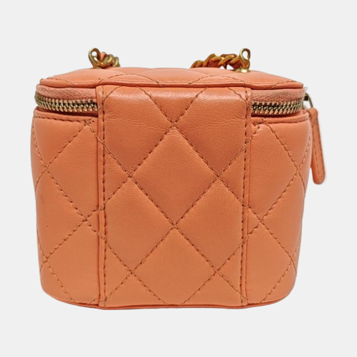 VANITY CASE Small Quilted Lambskin Pink