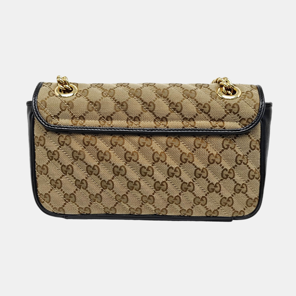 GG Marmont Medium Quilted Canvas Brown