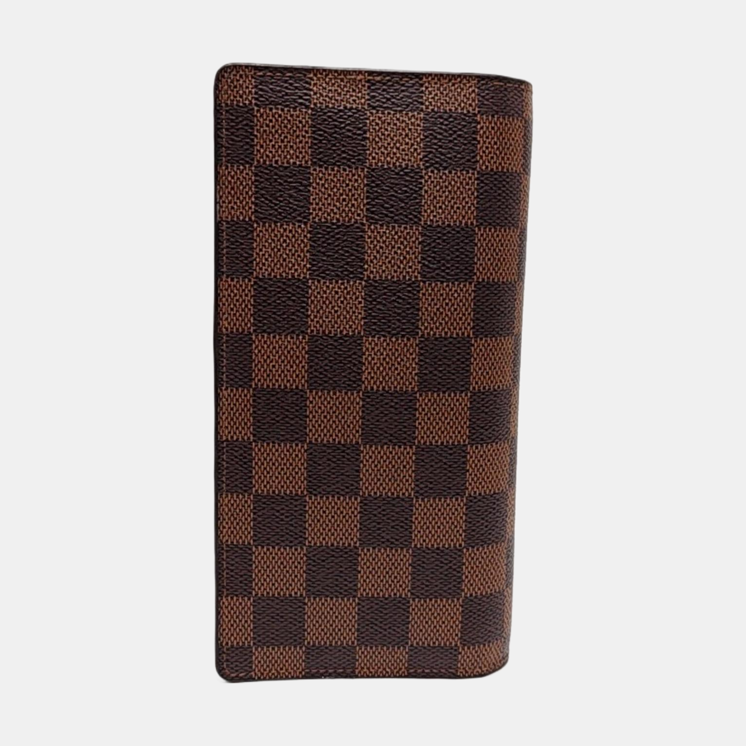 BRAZZA Damier Ebene Coated Canvas Brown Wallet