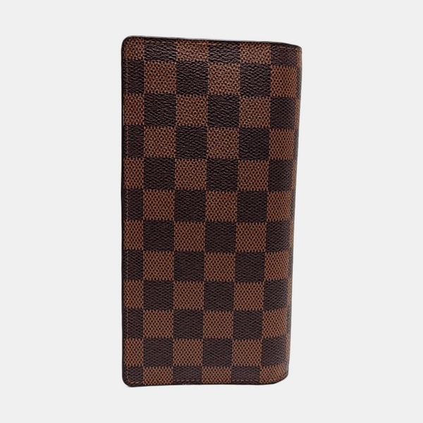 BRAZZA Damier Ebene Coated Canvas Brown Wallet