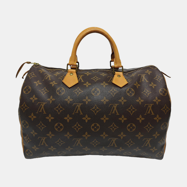 SPEEDY 35 Monogram Coated Canvas Brown