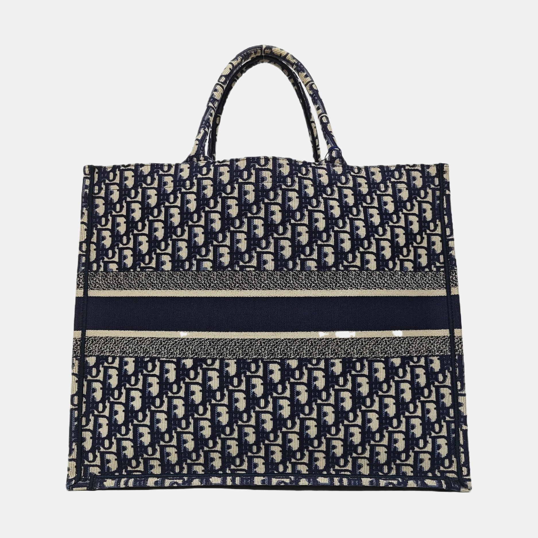 Book Tote Large Oblique Canvas Blue