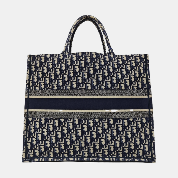 Book Tote Large Oblique Canvas Blue