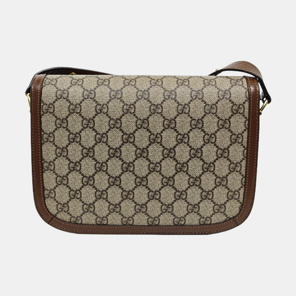 Horsebit 1955 Medium Monogram Coated Canvas Beige