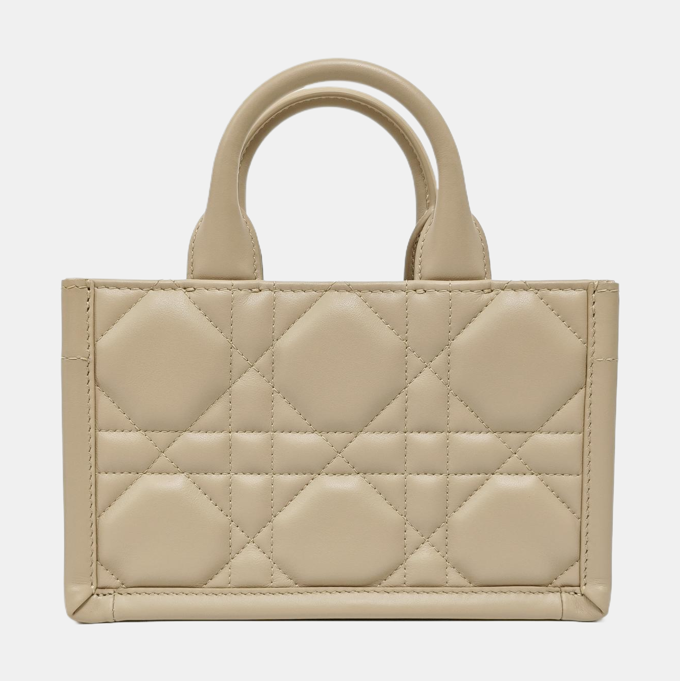 Book Tote Mini Cannage Calfskin Beige
