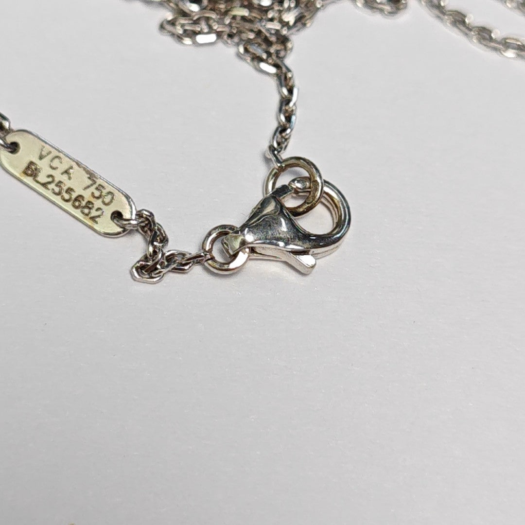Vintage Alhambra 18k White Gold Silver Necklace