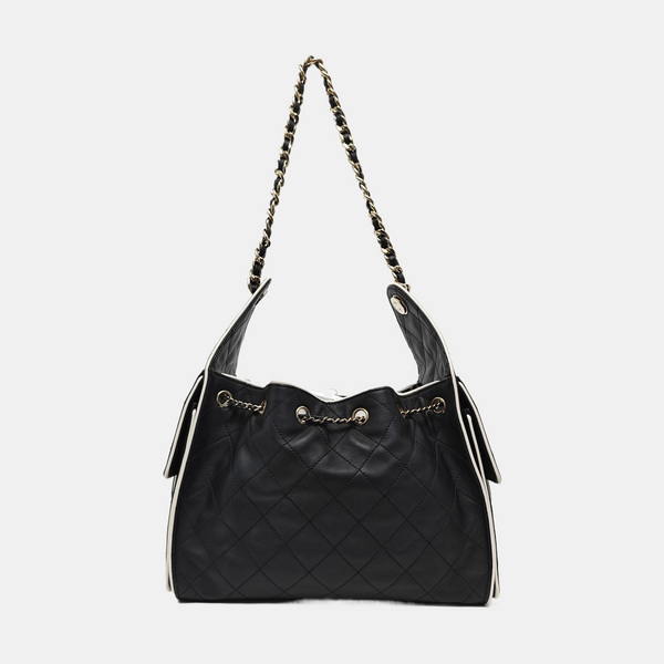 CHANEL 25 Small Quilted Calfskin Black
