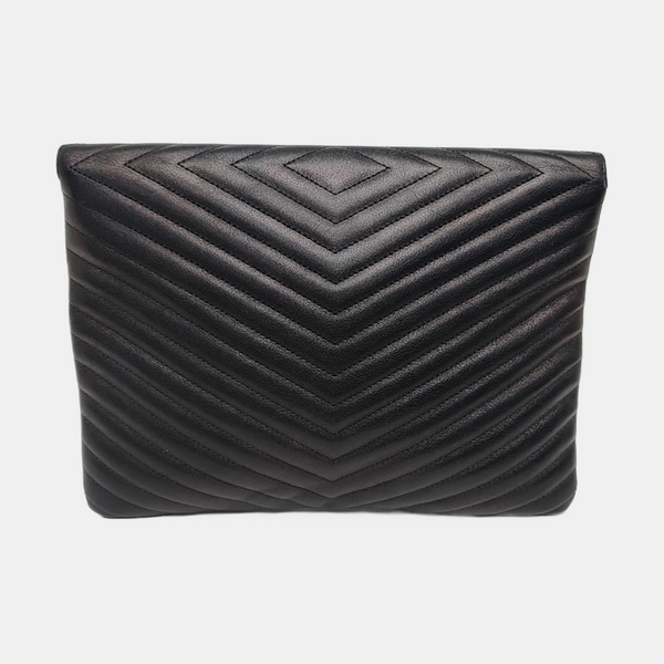 Chevron, Quilted Calfskin Black