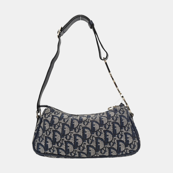 Oblique Canvas Top Handle Bag Blue