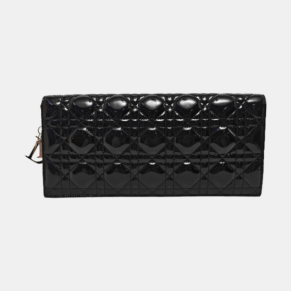 Lady Dior Medium Cannage Patent Leather Black