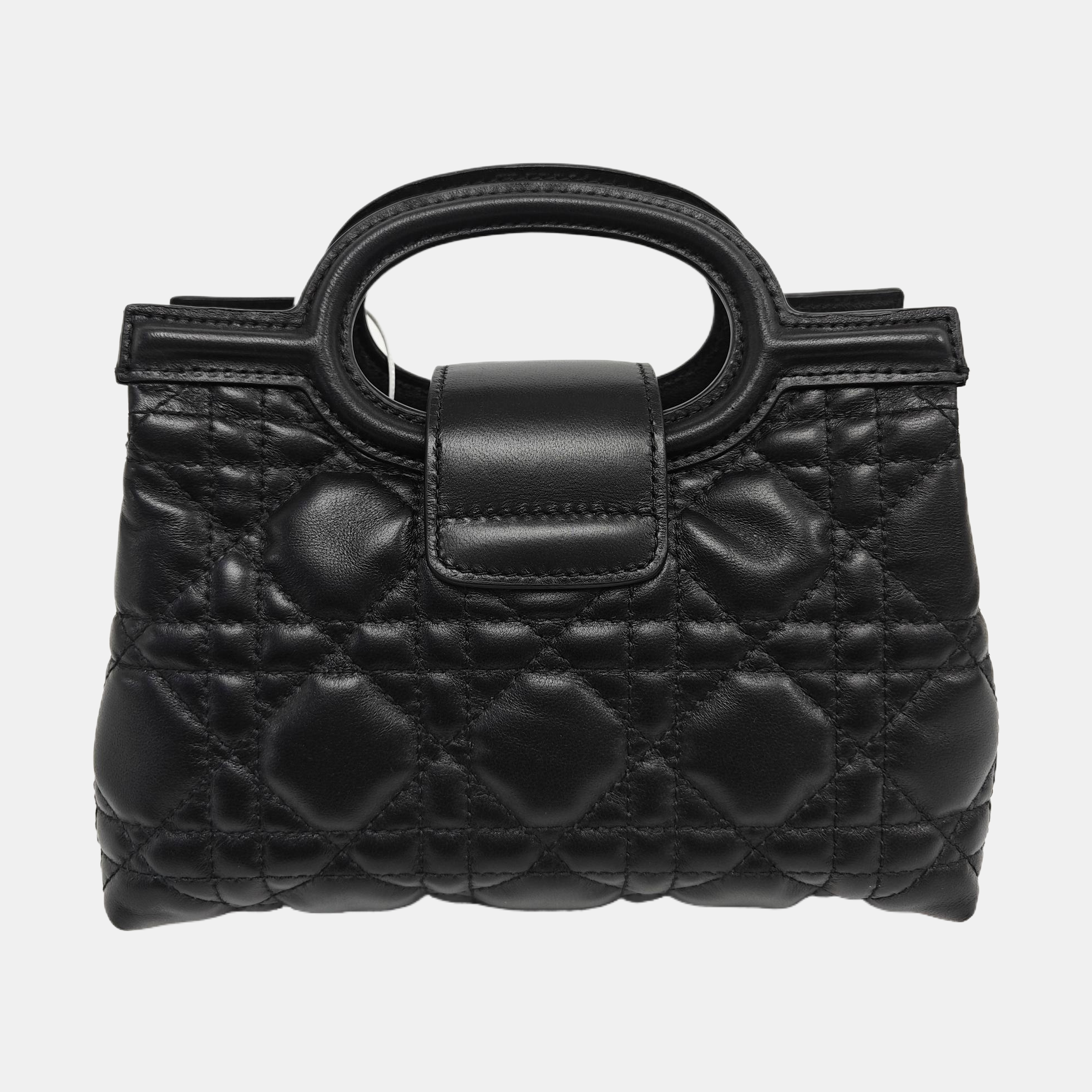 Jolie Top Handle Mini Cannage Lambskin Black