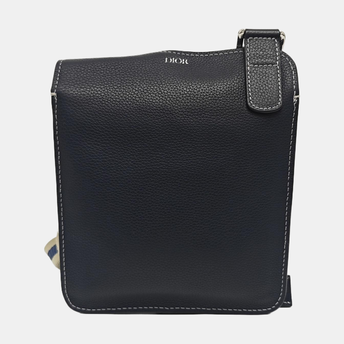 Authenticated pre-owned  Saddle Calfskin Blue - Crossbody Bag at Looply