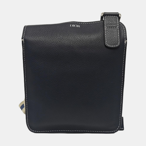 Authenticated pre-owned  Saddle Calfskin Blue - Crossbody Bag at Looply