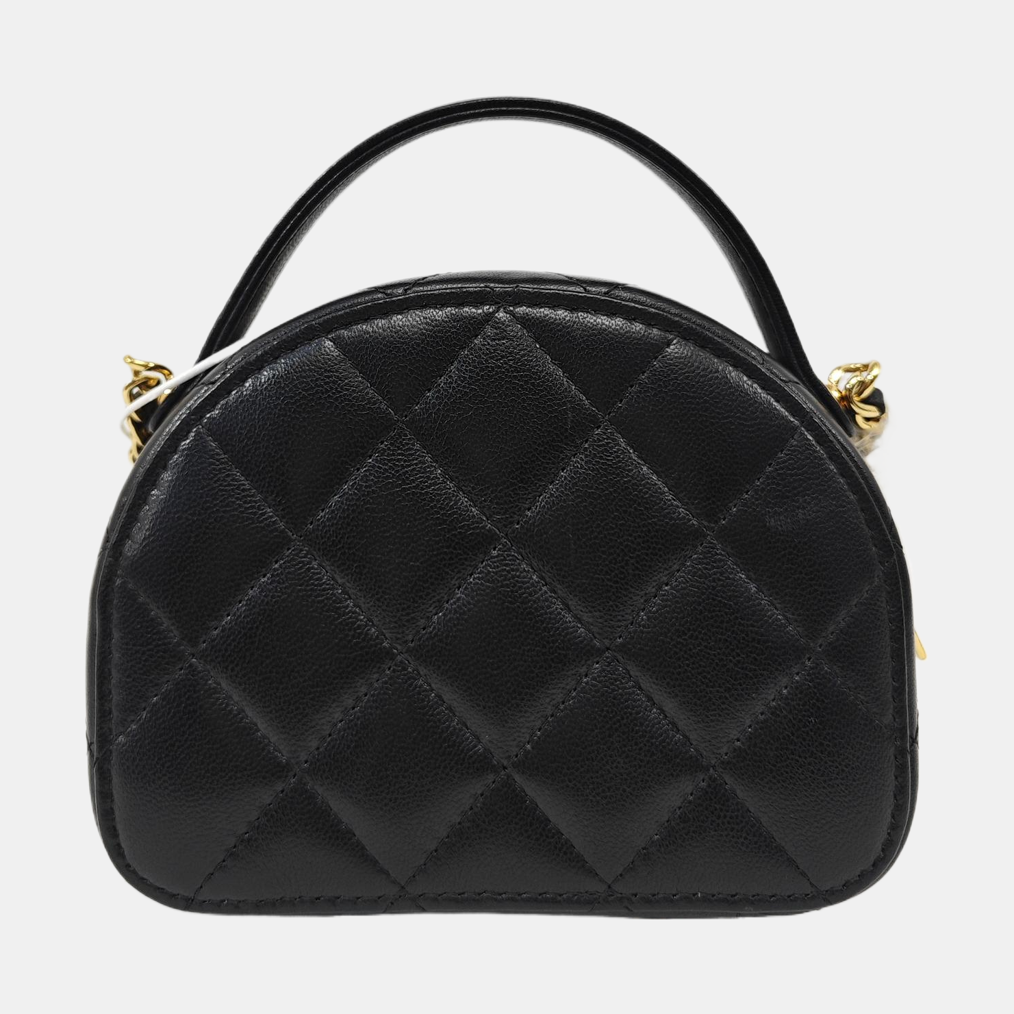 Quilted Lambskin Shoulder Bag Black