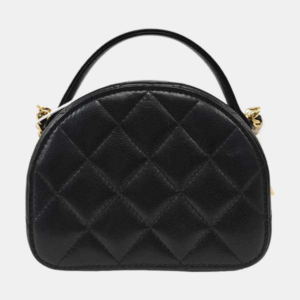 Quilted Lambskin Shoulder Bag Black