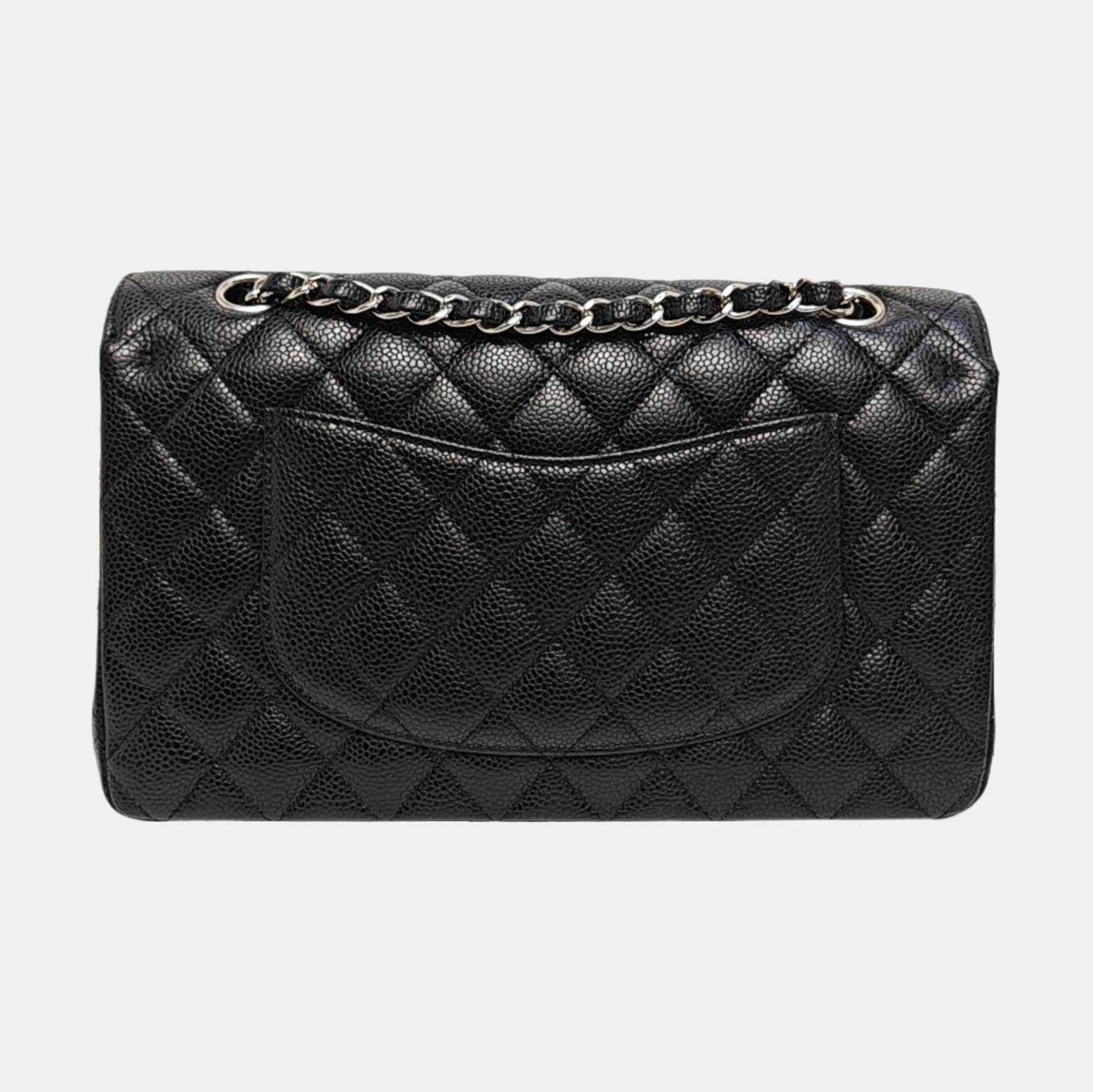 CLASSIC FLAP Small Quilted Grained Calfskin Black